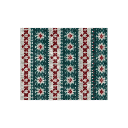 Christmas Knit Crochet Holiday, Festive Yuletide Pattern, Winter Season - Crushed Velvet Blanket