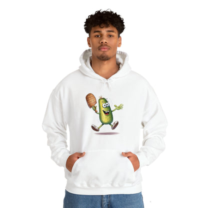 Acción del jugador de Pickle: Paleta de Pickleball oscilante de dibujos animados - Encanto deportivo - Sudadera con capucha unisex Heavy Blend™ 