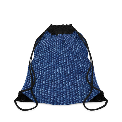 Marine Carpet Outdoor Bass Boat Style Denim Design - Drawstring Bag