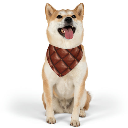 Brown Leather Cognac Pattern Rugged Durable Design Style - Dog & Pet Bandana Collar