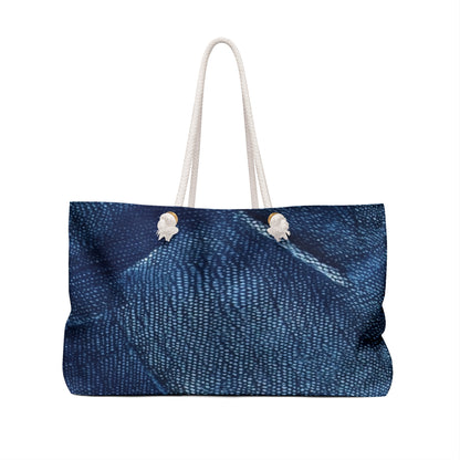 Dark Blue: Distressed Denim-Inspired Fabric Design - Weekender Bag