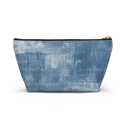 Faded Blue Washed-Out: Denim-Inspired, Style Fabric - Accessory Pouch w T-bottom