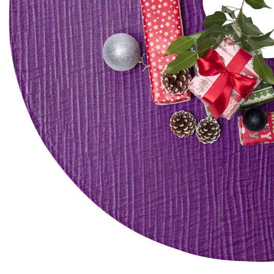 Violet/Plum/Purple: Denim-Inspired Luxurious Fabric - Christmas Tree Skirts