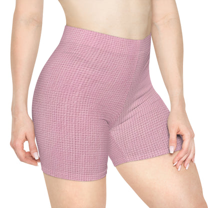 Blushing Garment Dye Pink: tela de tonos suaves inspirada en la mezclilla - Shorts ciclistas para mujer (AOP) 