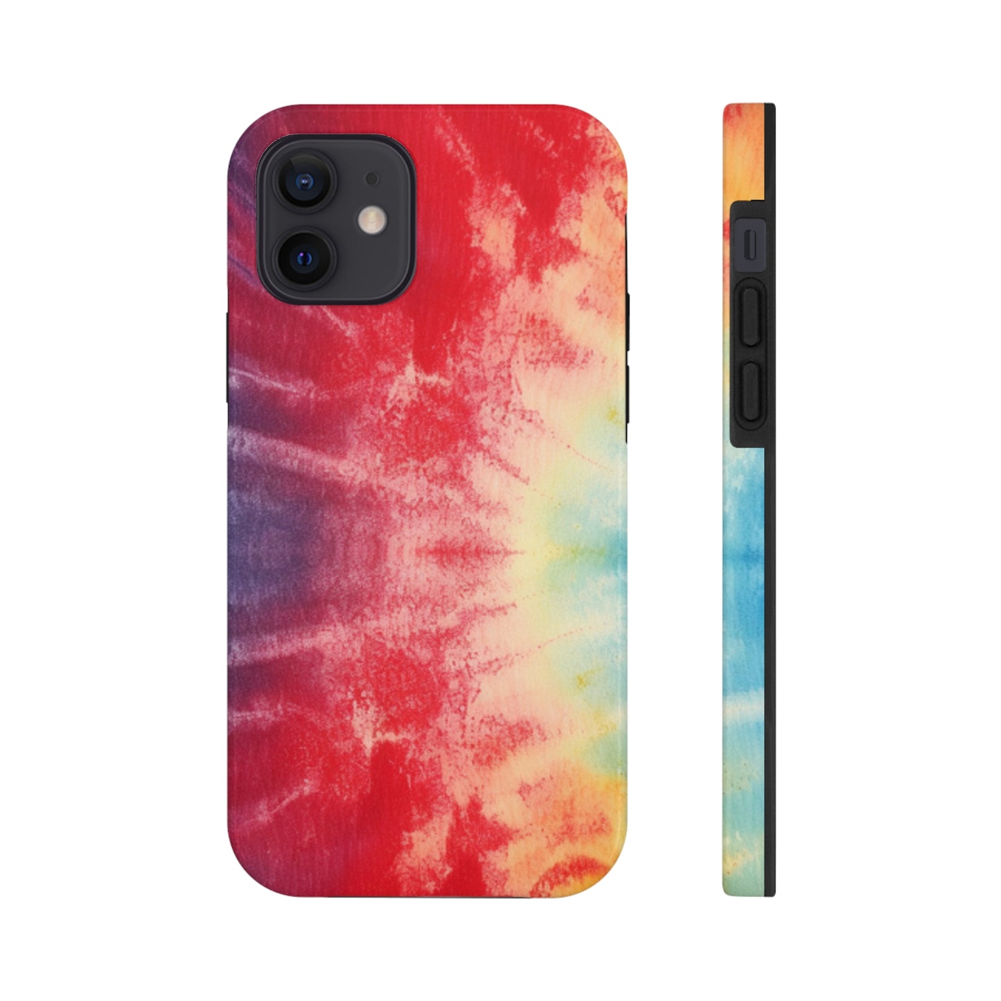 Rainbow Tie-Dye Denim: Vibrant Multi-Color, Fabric Design Spectacle - Tough Phone Cases