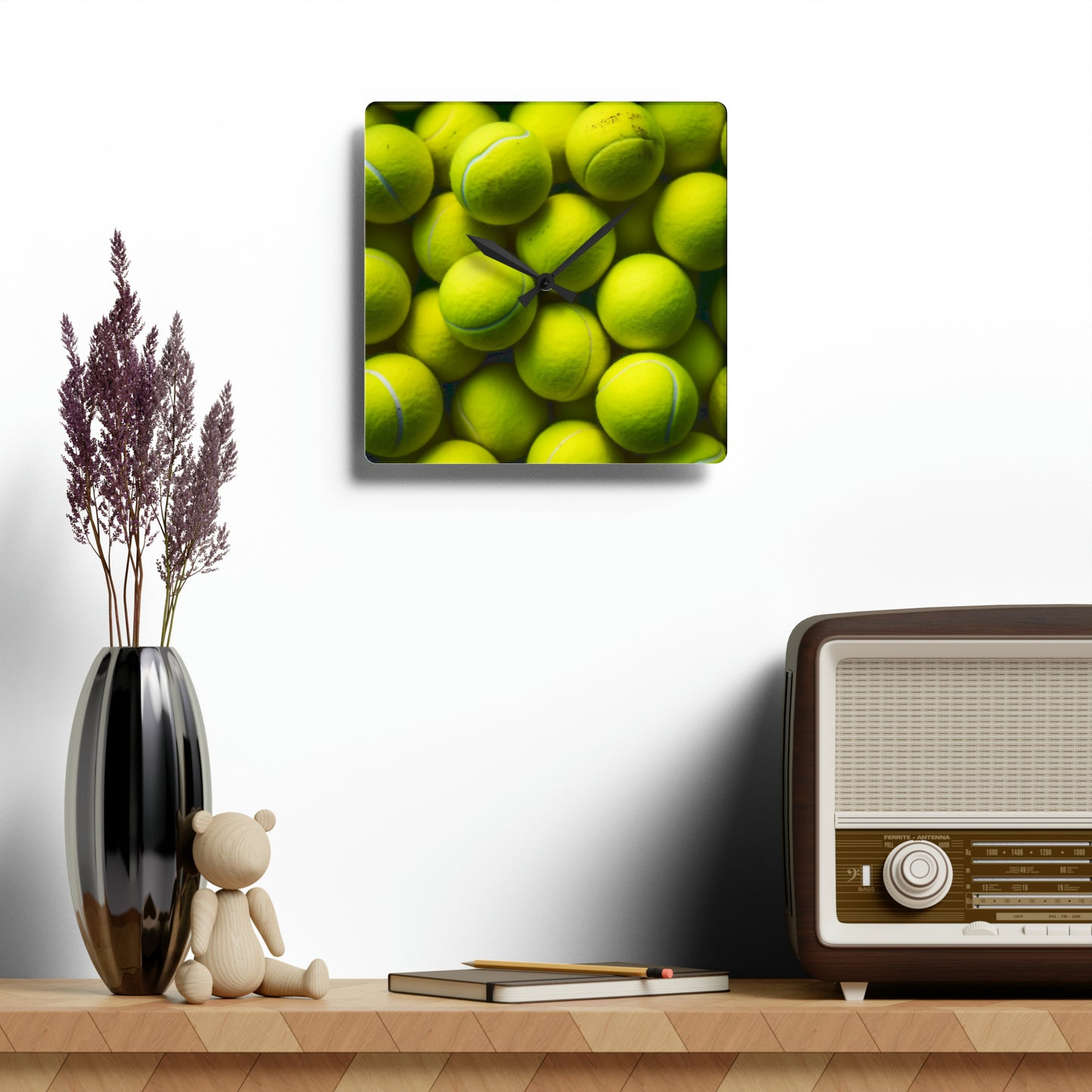 Tennis Ball Acrylic Wall Clock