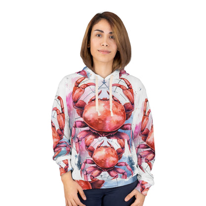 Cancer Star Sign - Elegant Zodiac Astrology - Unisex Pullover Hoodie (AOP)