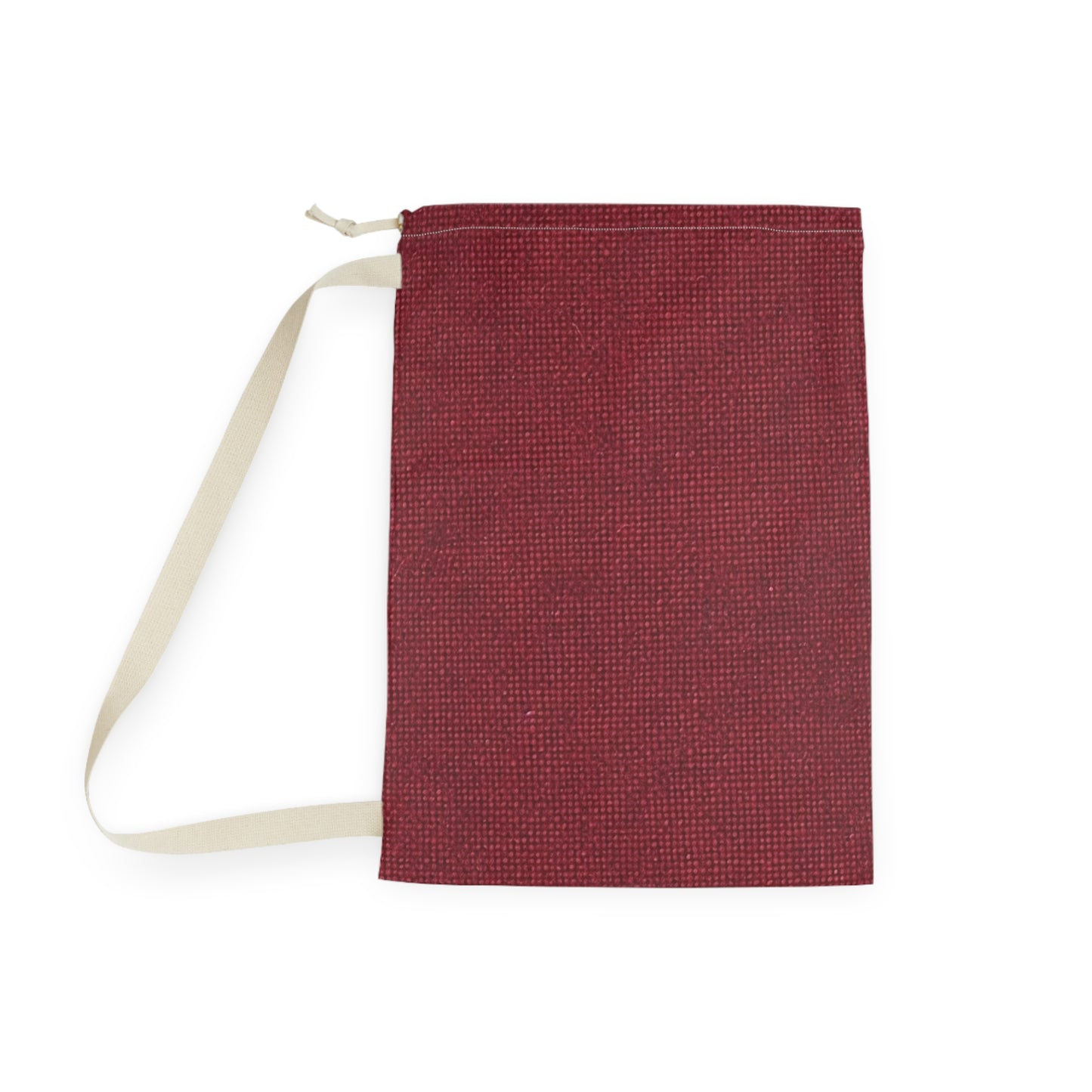 Seamless Texture - Maroon/Burgundy Denim-Inspired Fabric - Laundry Bag