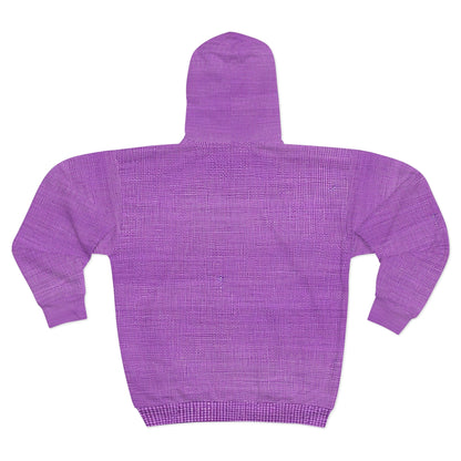 Hyper Iris Orchid Red: estilo atrevido inspirado en la mezclilla - Sudadera con capucha unisex con cremallera (AOP)