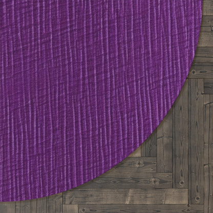 Violet/Plum/Purple: Denim-Inspired Luxurious Fabric - Round Rug