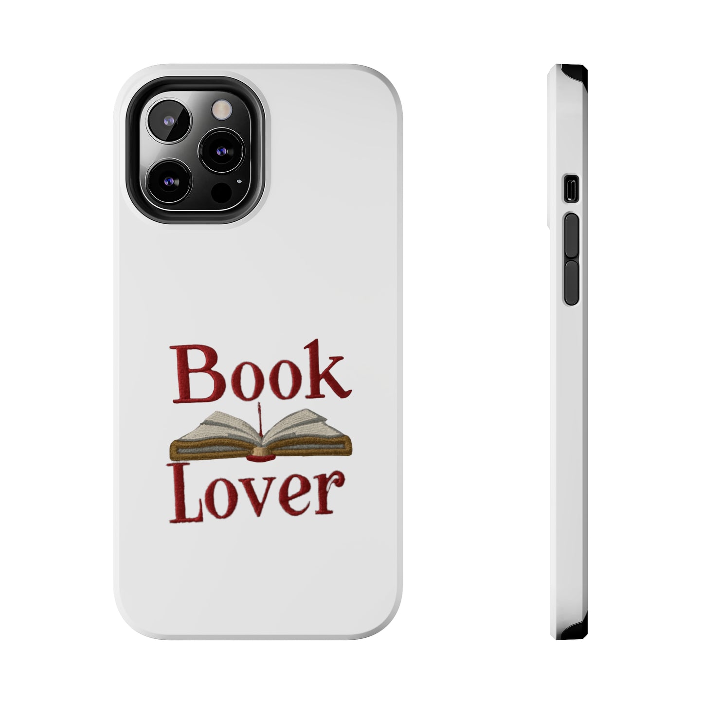 Open Book Embroidery Art: Book Lover Text for Avid Readers - Tough Phone Cases