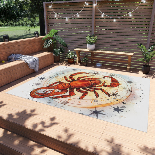 Prickly Scorpio Astrology - Sharp Zodiac Scorpion Celestial Horoscope - Outdoor Rug