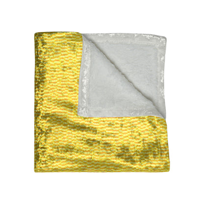 Sunshine Yellow Lemon: Denim-Inspired, Cheerful Fabric - Crushed Velvet Blanket