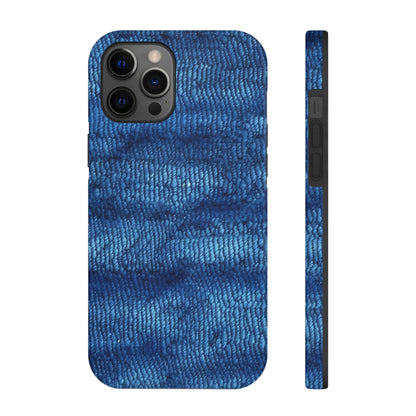 Blue Spectrum: Denim-Inspired Fabric Light to Dark - Tough Phone Cases