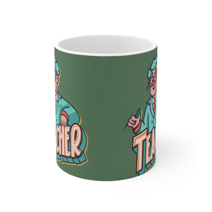 Science Teacher Gradebook Retro Teacher Classroom Scientist - Ceramic Mug 11oz