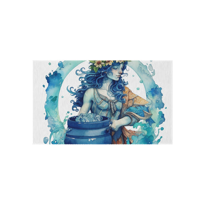 Artistic Aquarius Zodiac - Watercolor Water-Bearer Depiction - Outdoor Rug