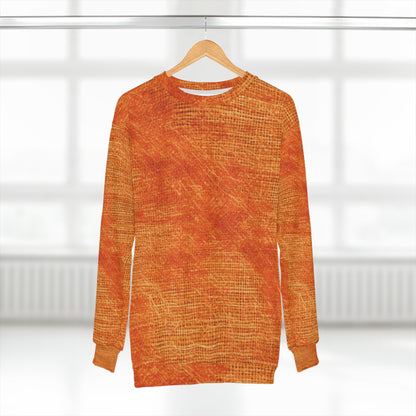 Burnt Orange/Rust: Denim-Inspired Autumn Fall Color Fabric - Unisex Sweatshirt (AOP)