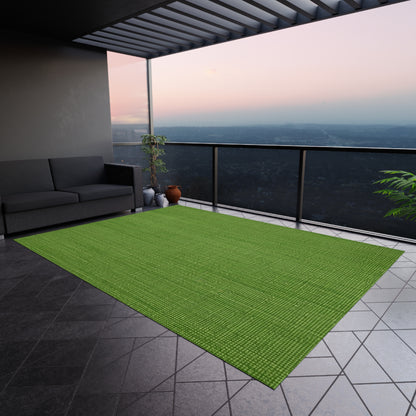 Olive Green Denim-Style: Seamless, Textured Fabric - Outdoor Rug