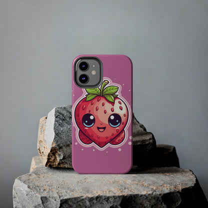 Kawaii Strawberry Adventure - Anime Classic Traditional Japanese Fruit - Otaku Artwork - Tough Phone Cases