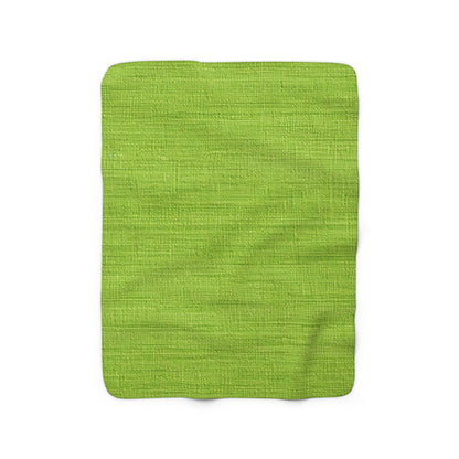 Lush Grass Neon Green: Denim-Inspired, Springtime Fabric Style - Sherpa Fleece Blanket