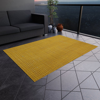 Radiant Sunny Yellow: tela veraniega inspirada en la mezclilla - Alfombra para exteriores 