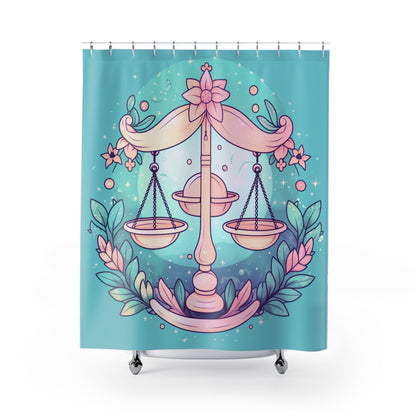 Libra Astrology - Soft Lighting & Pastel Zodiac Sign Symbol - Shower Curtains