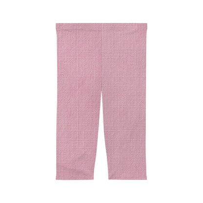 Blushing Garment Dye Pink: tela de tonos suaves inspirada en la mezclilla - Leggings capri para mujer (AOP) 