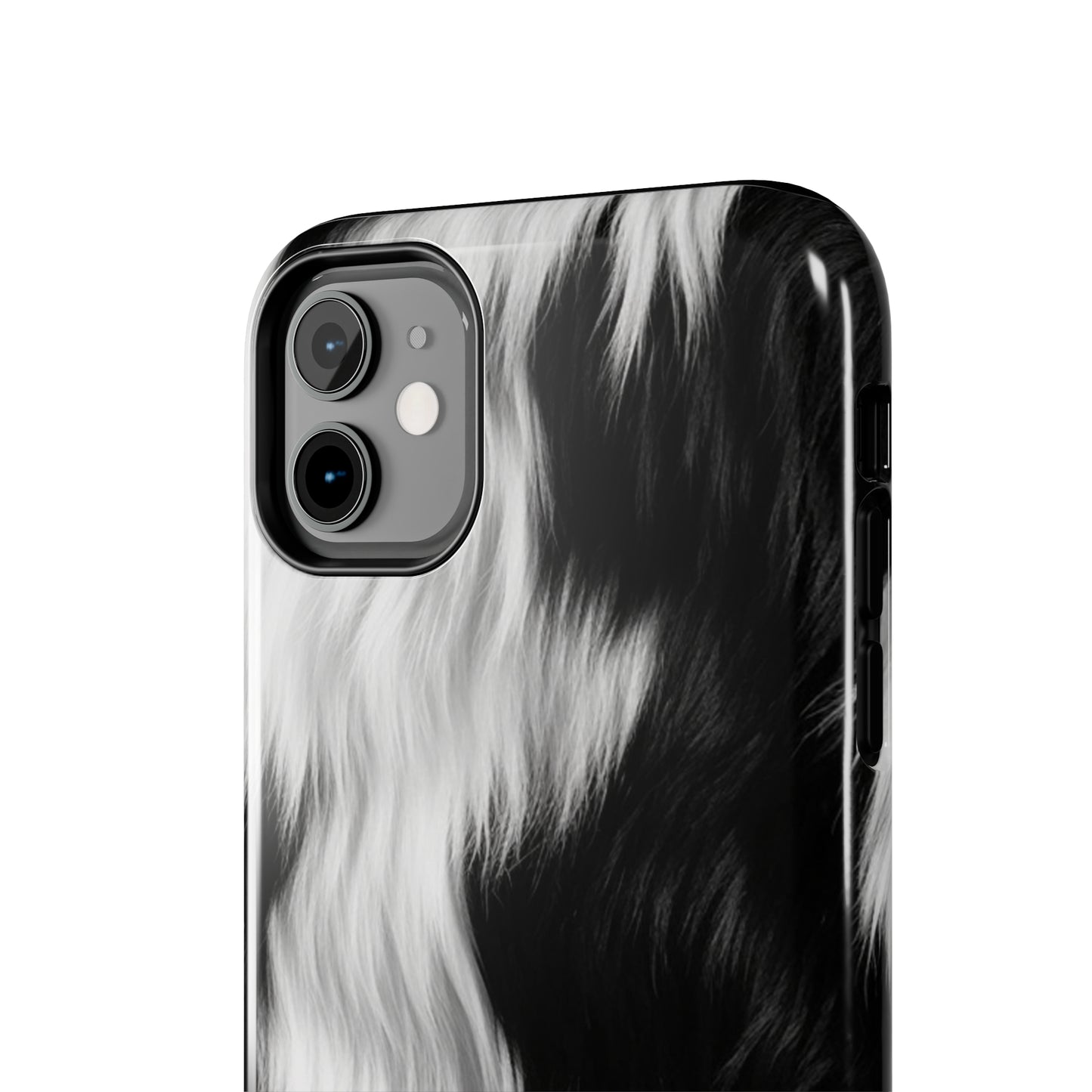 Cowhide on Hair Leather - Black and White - Designer Style - Tough Phone Cases