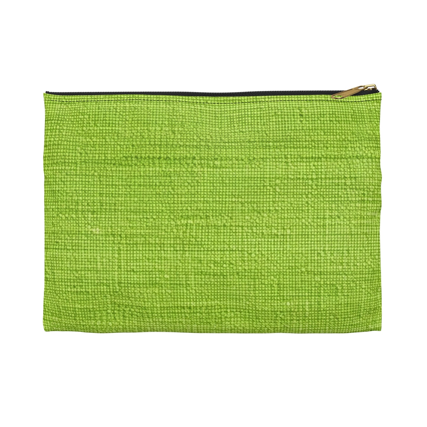 Lush Grass Neon Green: Denim-Inspired, Springtime Fabric Style - Accessory Pouch