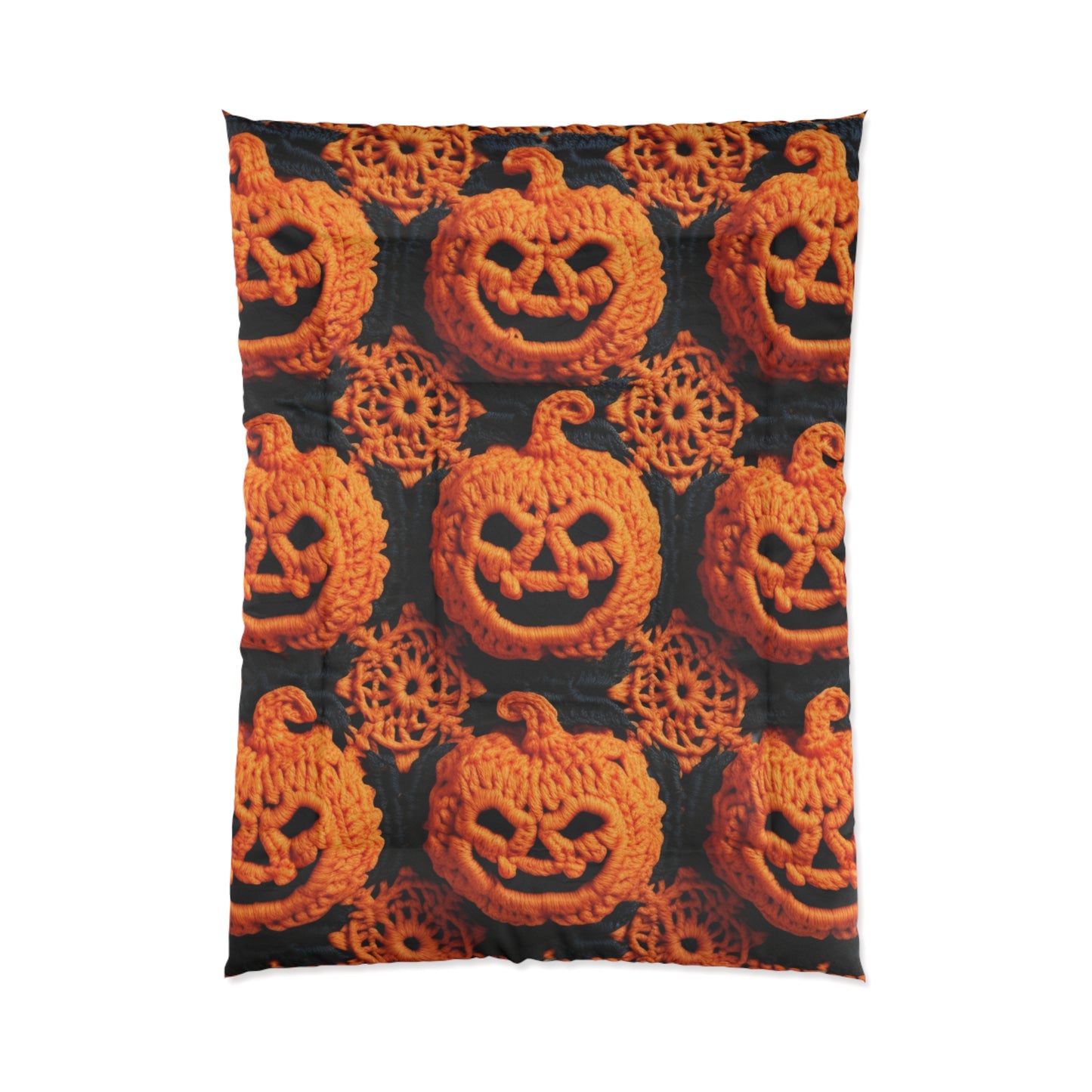 Halloween Crochet Pumpkin Scary Horror Festive Holiday Pattern - Comforter