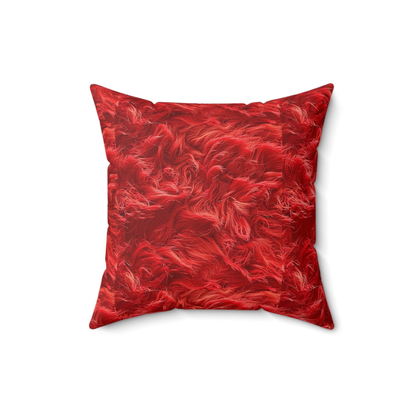 Fuzzy Infinity Pillow Red, Stylish Gift, Spun Polyester Square Pillow