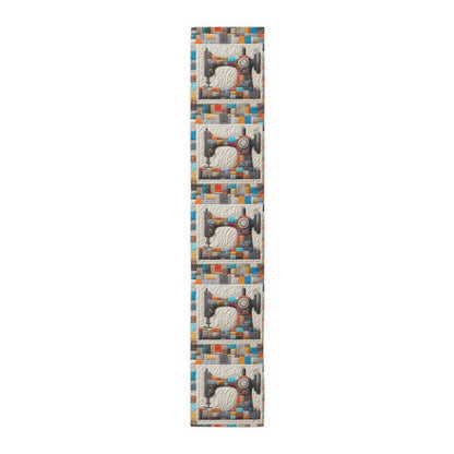 Sewing Machine Quilt Art - Table Runner (Cotton, Poly)