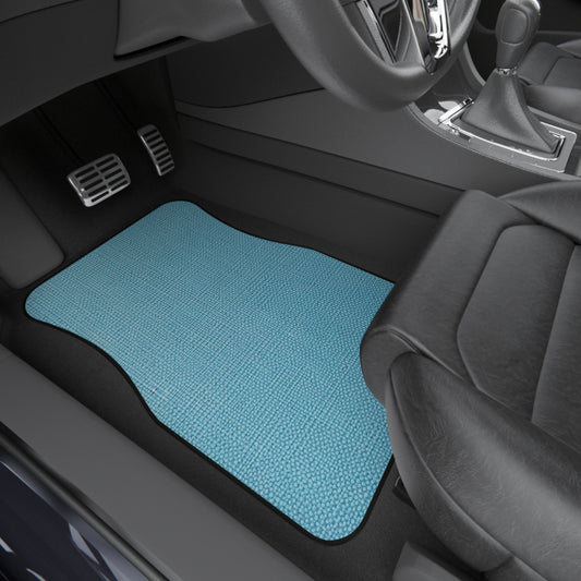 Bright Aqua Teal: Denim-Inspired Refreshing Blue Summer Fabric - Car Mats (Set of 4)