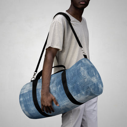 Faded Blue Washed-Out: Denim-Inspired, Style Fabric - Duffel Bag