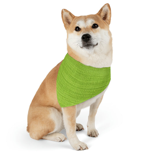 Lush Grass Neon Green: Denim-Inspired, Springtime Fabric Style - Dog & Pet Bandana Collar