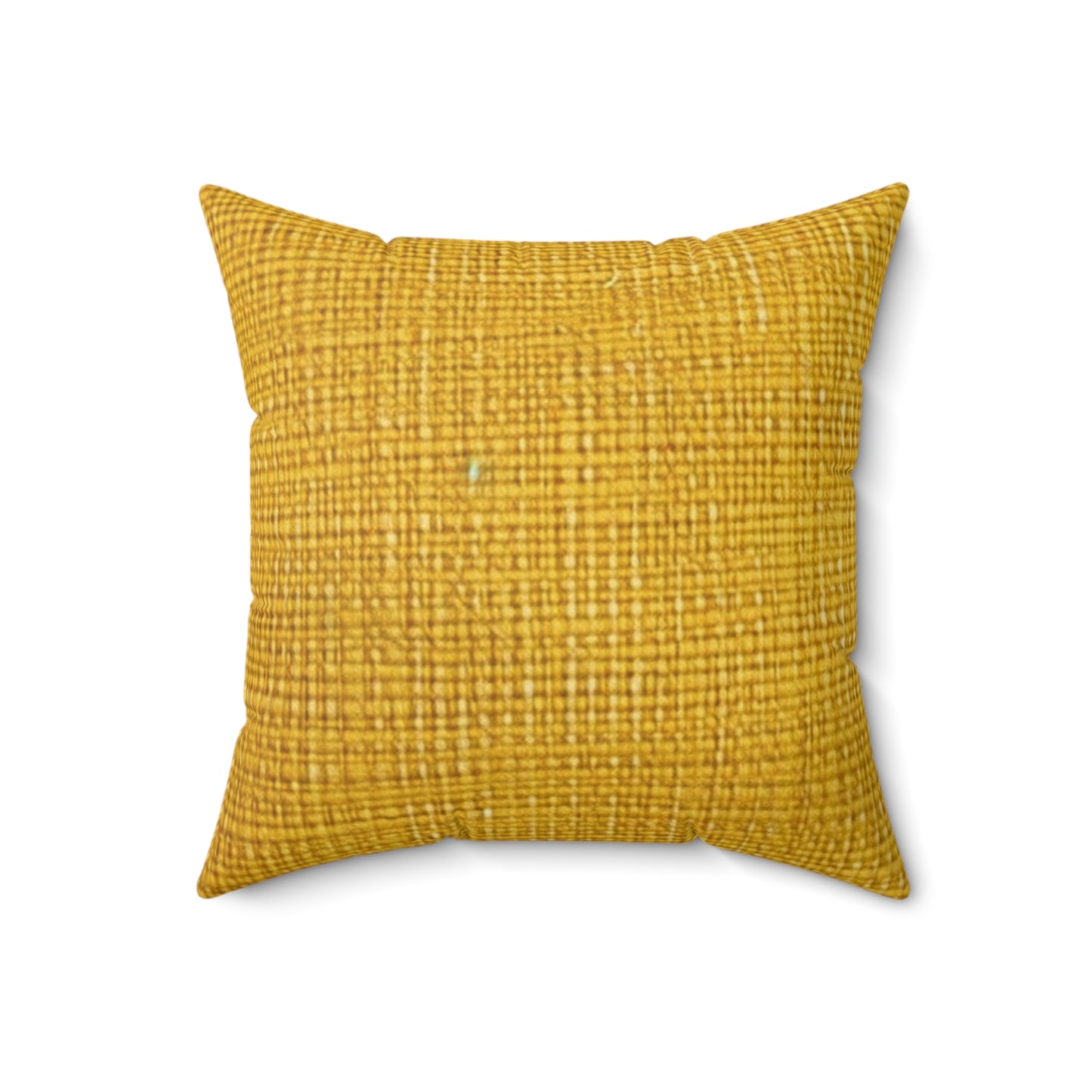 Radiant Sunny Yellow: Denim-Inspired Summer Fabric - Spun Polyester Square Pillow