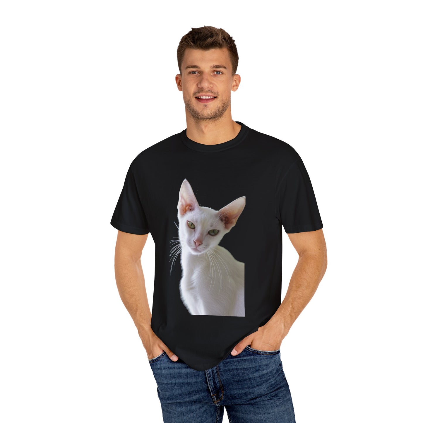 Oriental Cat Short Hair, Kitten Lover Gift, Unisex Garment-Dyed T-shirt