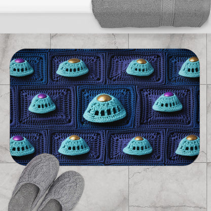 Nave espacial OVNI Crochet - Nave de viaje galáctica - Artesanía alienígena - Platillo volador - Alfombra de baño