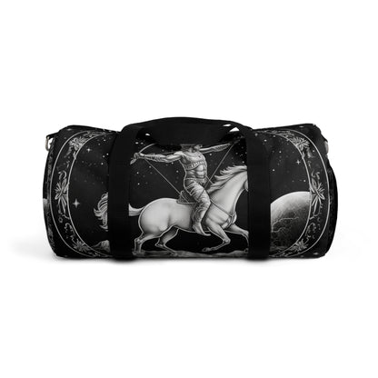 Diseño de arquero blanco y negro del zodiaco Sagitario - Bolsa de lona