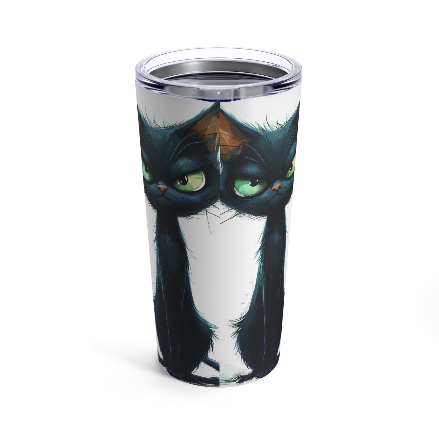 Grumpy Black Cat, Tumbler 20oz