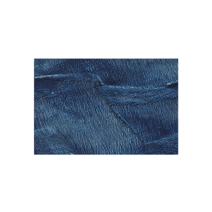 Dark Blue: Distressed Denim-Inspired Fabric Design - Outdoor Rug