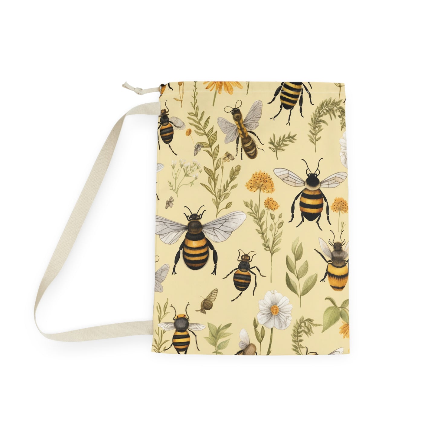 Whimsical Bees & Honeycombs Nature-Friendly Pattern Design Laundry Bag