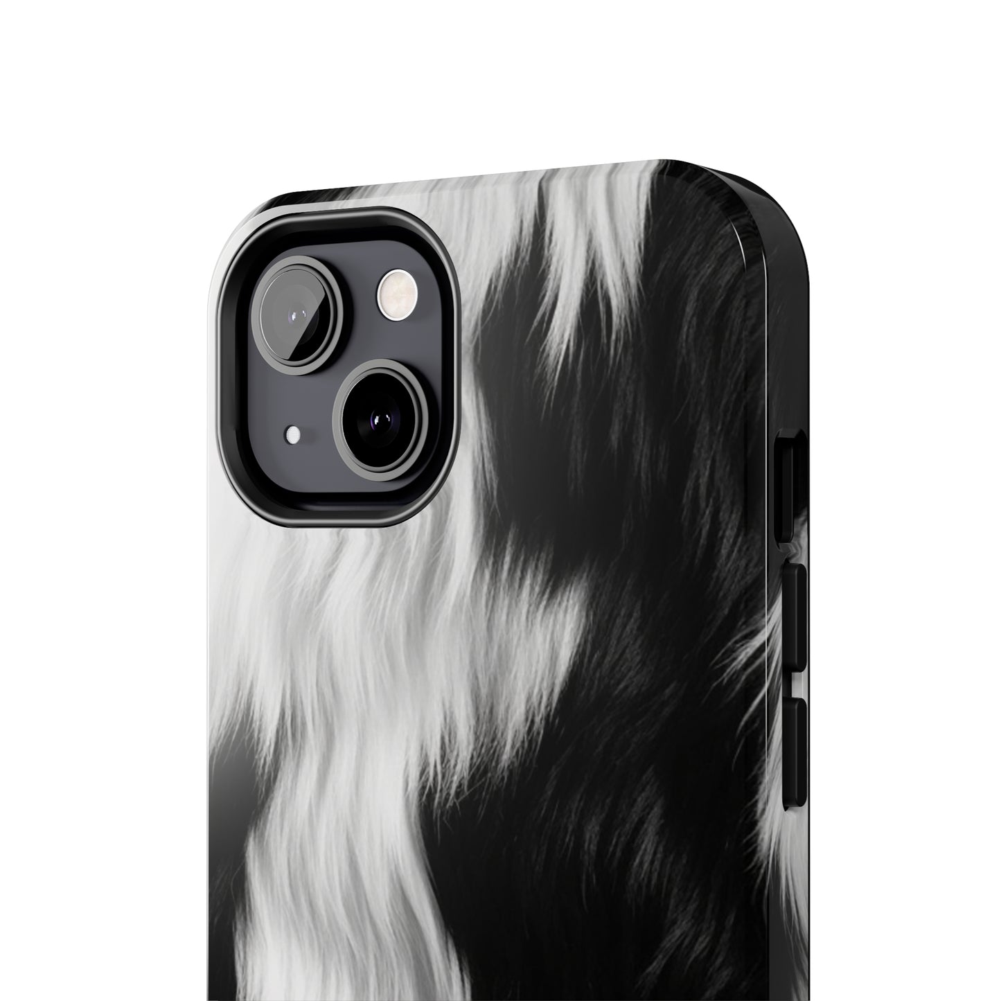 Cowhide on Hair Leather - Black and White - Designer Style - Tough Phone Cases