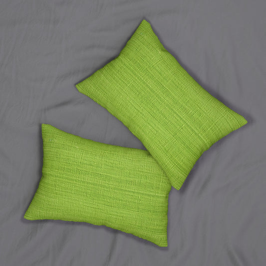 Lush Grass Neon Green: Denim-Inspired, Springtime Fabric Style - Spun Polyester Lumbar Pillow