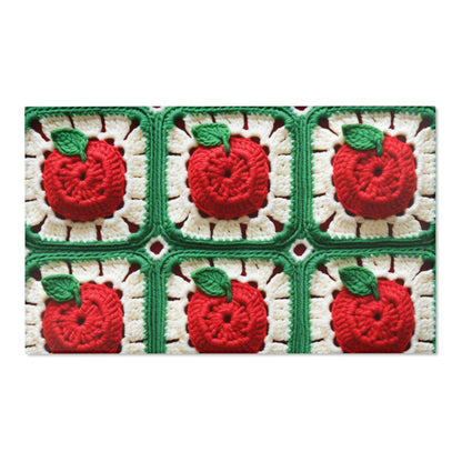 Apple Granny Square Crochet Pattern: Wild Fruit Tree, Delicious Red Design - Area Rugs