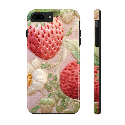 Red Berry Strawberries - Embroid Fruit - Healthy Crop Feast Food Design - Tough Phone Cases