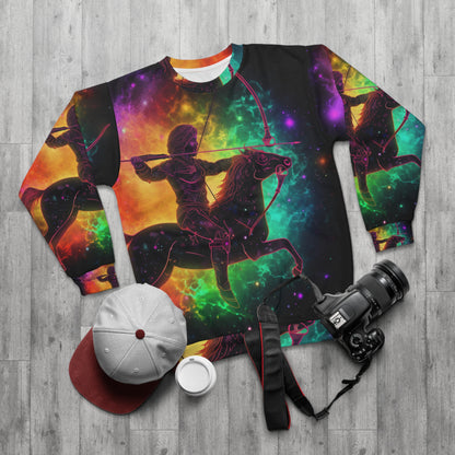 Colorful Sagittarius Zodiac Sign - Star Universe Theme - Unisex Sweatshirt (AOP)