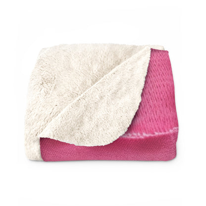 Distressed Neon Pink: Edgy, Ripped Denim-Inspired Doll Fabric - Sherpa Fleece Blanket