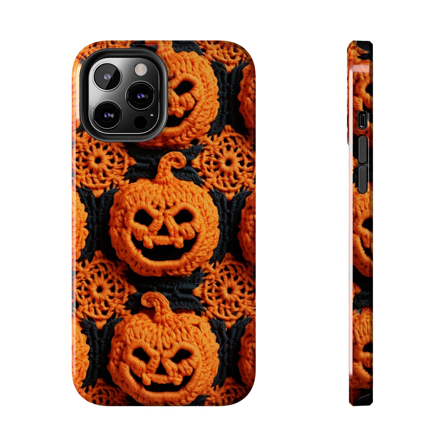 Halloween Crochet Pumpkin Scary Horror Festive Holiday Pattern - Tough Phone Cases