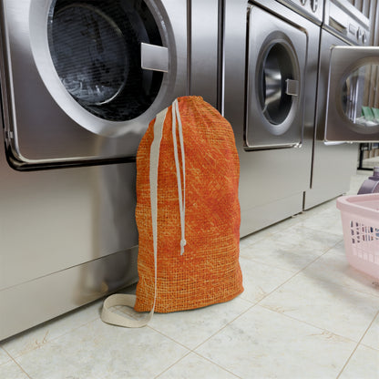 Burnt Orange/Rust: Denim-Inspired Autumn Fall Color Fabric - Laundry Bag